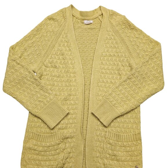 Fat Face Open Front Knit Cardigan Size 6 Yellowish Green - Picture 2 of 11